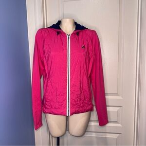 Tommy Hilfiger Sport Pink fleece lined Jacket with Hood size Large